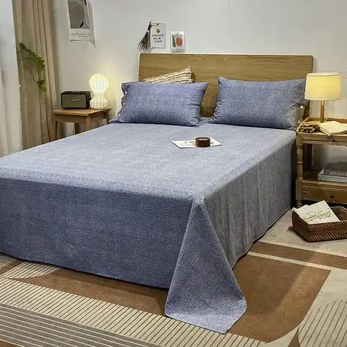 无印良品床单纯棉单件冬季100全棉磨毛被单高档冬天加厚保暖垫单