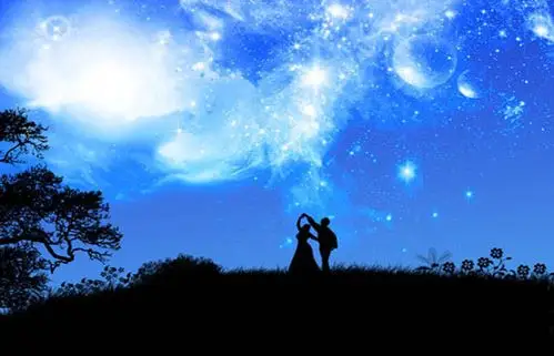 求一张 1400*900 的电脑壁纸 要的是一对恋人 晚上看星星 地点在好是