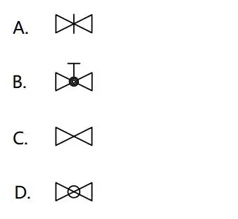 下列图例中截止阀的表示是