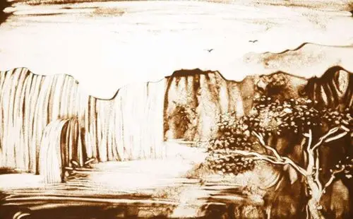 创意沙画 山水