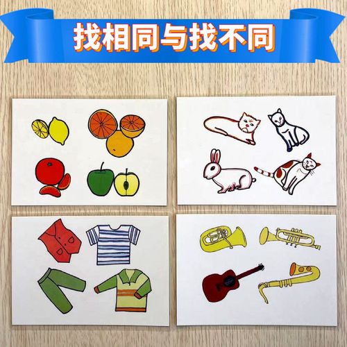 找相同找不同找哪个不一样语言认知卡发育迟缓自闭症 孤独症教具