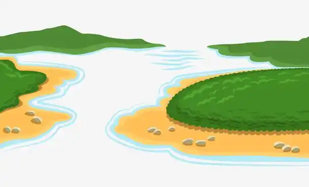 矢量卡通河流素材