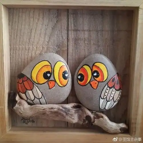 用鹅卵石做的栩栩如生的小动物,超q,萌萌哒,宝贝可喜欢啦爸妈也可以在