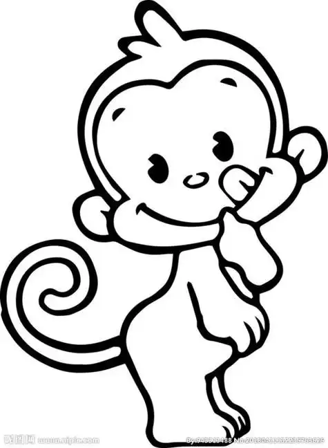 123画猴子简笔画123画小猴子简笔画