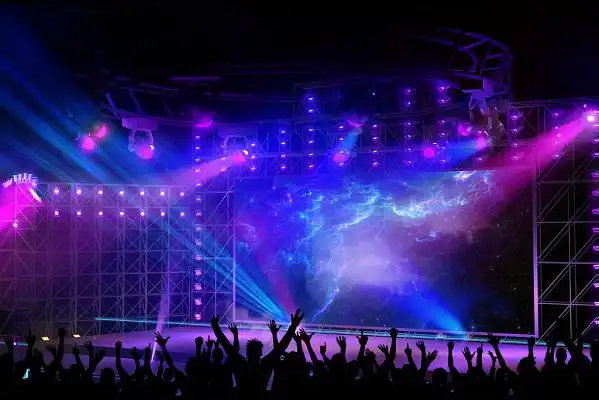 歌唱比赛酷炫音乐会音乐节演唱会灯光大图摄影星空酷炫流星背景图片