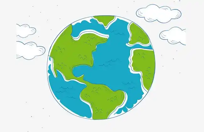 星球地球蓝色星球卡通手绘高清