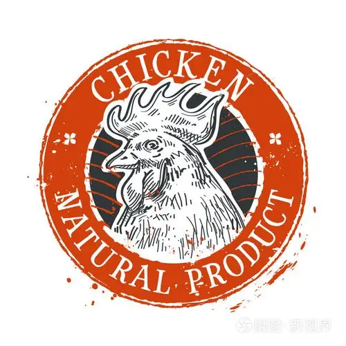 鸡矢量 logo 设计模板.公鸡或农场的图标