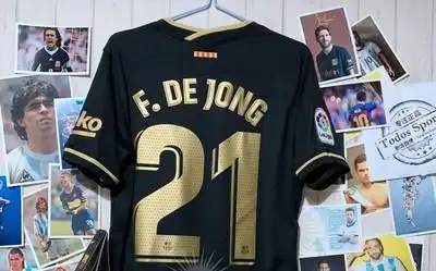 巴塞罗那2021巴萨客场黑金服加维法蒂德容10号西欧球衣足球服