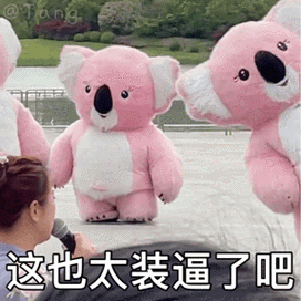 这也太装逼了吧 粉色考拉表情包_粉色_装逼_考拉表情