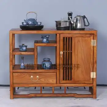 60茶水柜茶柜边柜客厅置物架办公室移动茶台储藏柜新中式家具餐边柜