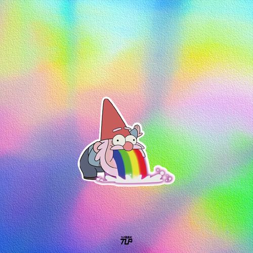 tlp反光车贴 小矮人地精口吐彩虹表情包摩托车机车电动车防水贴纸