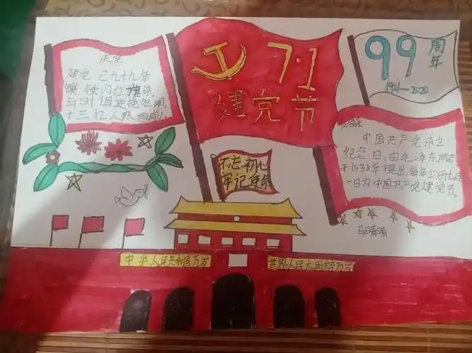 61 井冈火起忆昔井冈篝火红镰刀斧头漫西风廉洁校园文化手抄报-正气