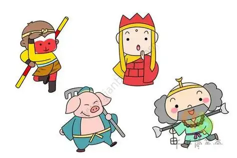 卡通简笔画 q版西游记师徒四人简笔画图片大全西游记科普小知识