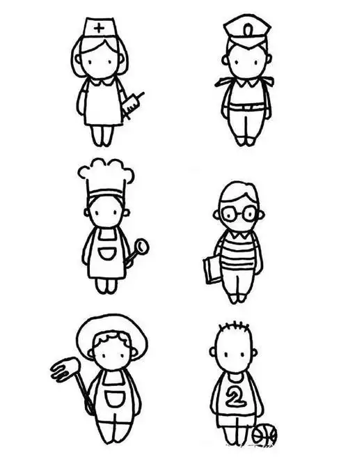 可爱人物简笔画6