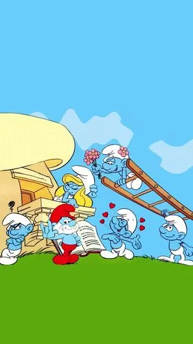 iphone 壁纸 蓝精灵 sumrf