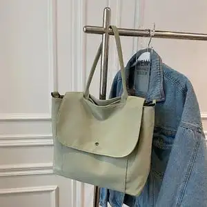 日本muji/无印良品大容量帆布包包女2022新款百搭休闲简约布袋女