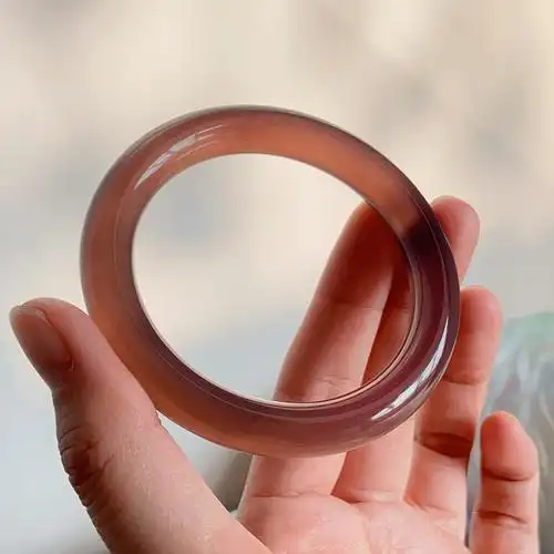 { 帝王紫 }天然玛瑙圆条手镯 正品帝王紫玛瑙镯子 精品美人镯