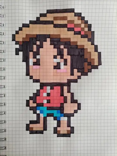 临摹像素画路飞