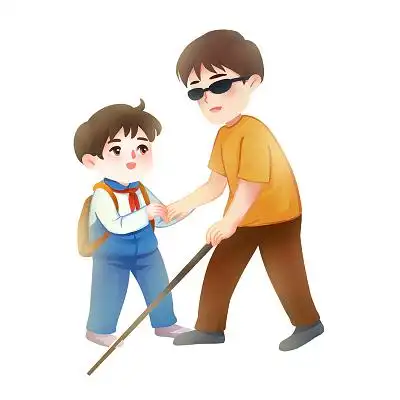 卡通手绘警察交警扶老奶奶元素原创插画人物png素材卡通漫画帮助老人