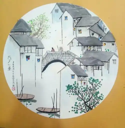 儿童国画田园小品[山水画]作品分享(8岁一12岁)