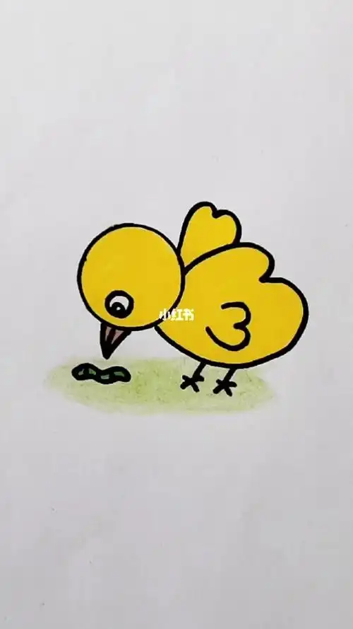 小鸡吃虫子