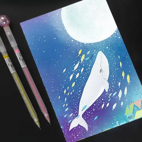 高光笔光笔画笔高光绘画彩铅涂鸦学生素描新简约中性笔