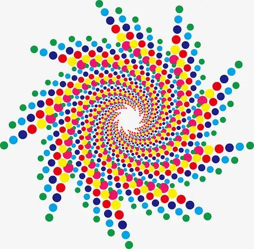 彩色旋转花纹图案矢量图