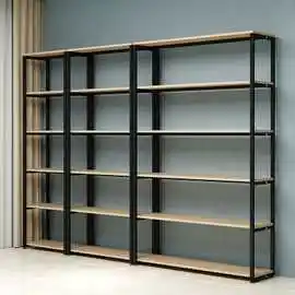 超市货架便利店产品展示架钢木置物架饰品化妆品陈列架样品展示柜