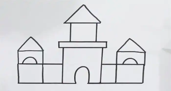 积木城堡简笔画