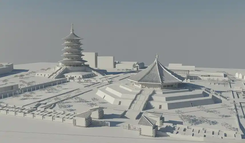 景区三维建模渲染(cinema 4d vray)