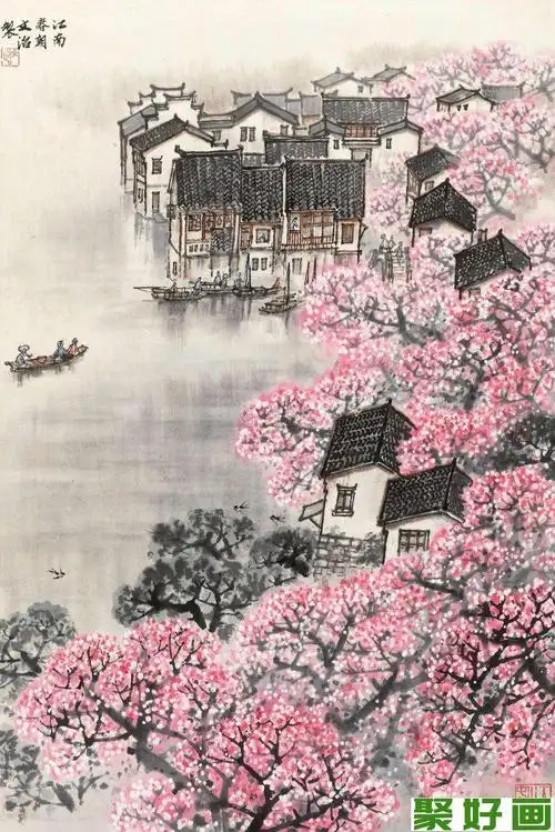 宋文治山水画:江南春朝