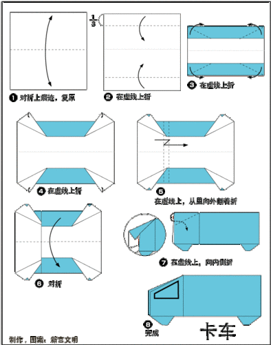 卡车折纸步骤图片大全图片大全图片大全 手工折纸大全-普车都