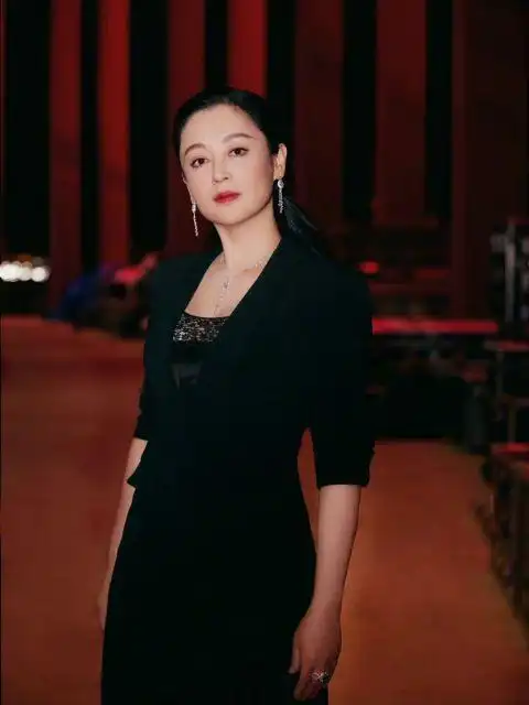 52岁陈红身穿简约黑色长裙亮相北京电影节 低马尾造型干练优雅