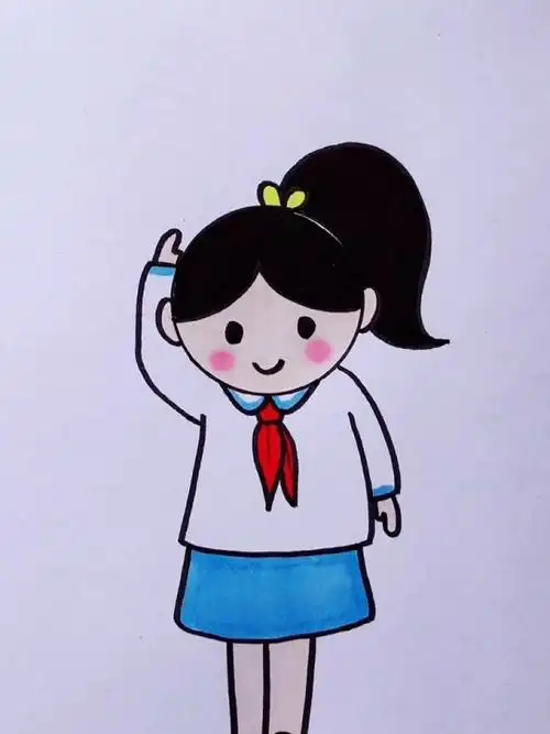 儿童敬礼简笔画步骤_小红书