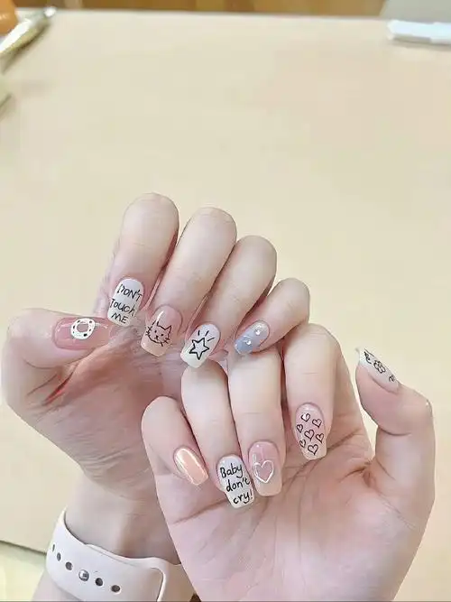 nail share97夏日公主浅色美甲9799