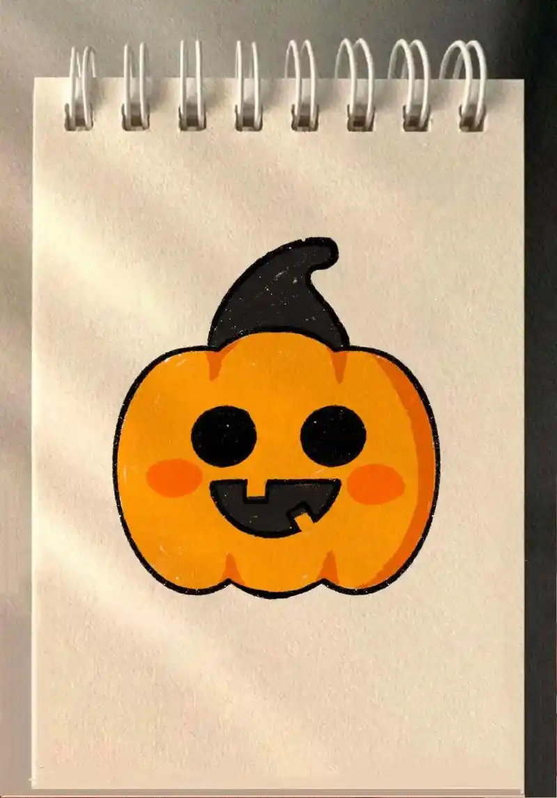 万圣节南瓜怪.#可爱简笔画 - 抖音