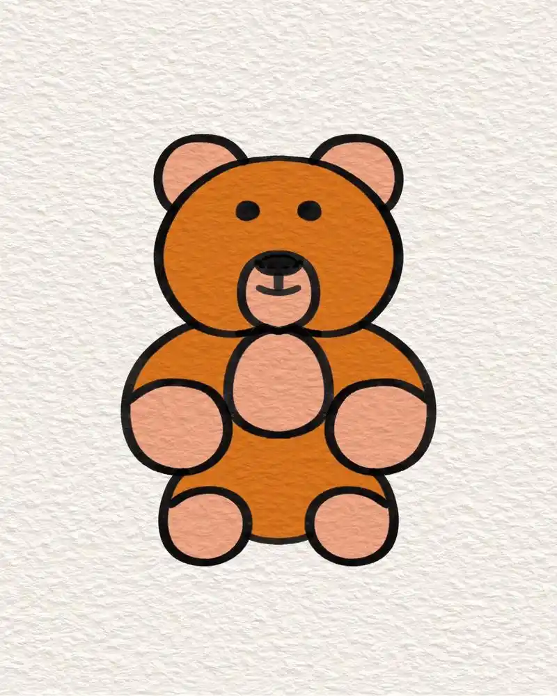 1个8,4个6画小熊三岁小孩都能学会#简笔画 #一起学画画  - 抖音