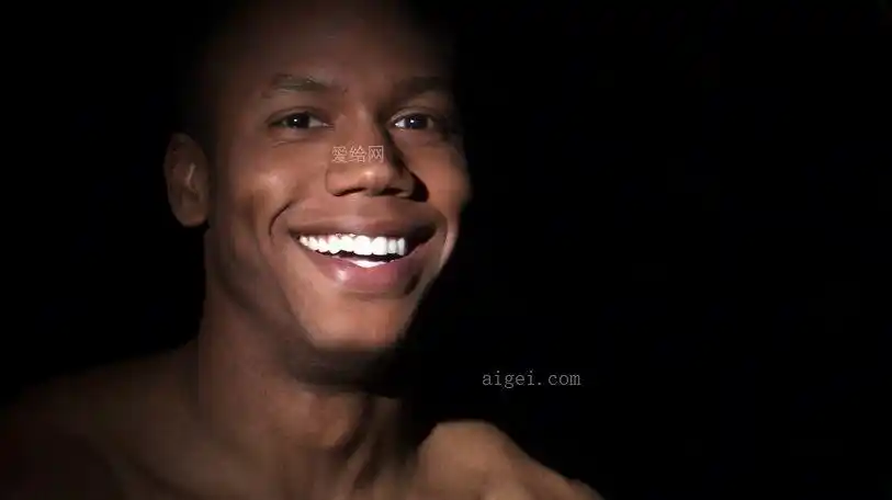 黑人男子笑容微笑白色牙齿高清视频素材