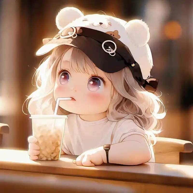 动漫头像和壁纸# 夏日最后一杯奶茶,萌萌可爱的女生头像