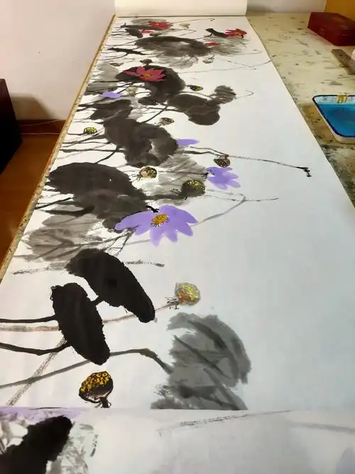 百米长卷《白洋淀荷韵图》