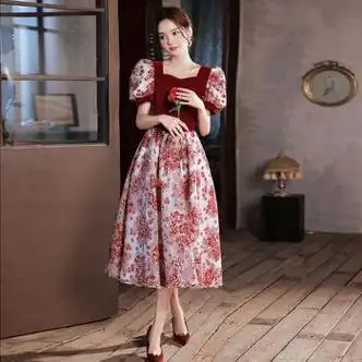 服饰内衣>女装>礼服>ukindoy>ukindoy参加婚礼穿的衣服女秋款气质敬酒