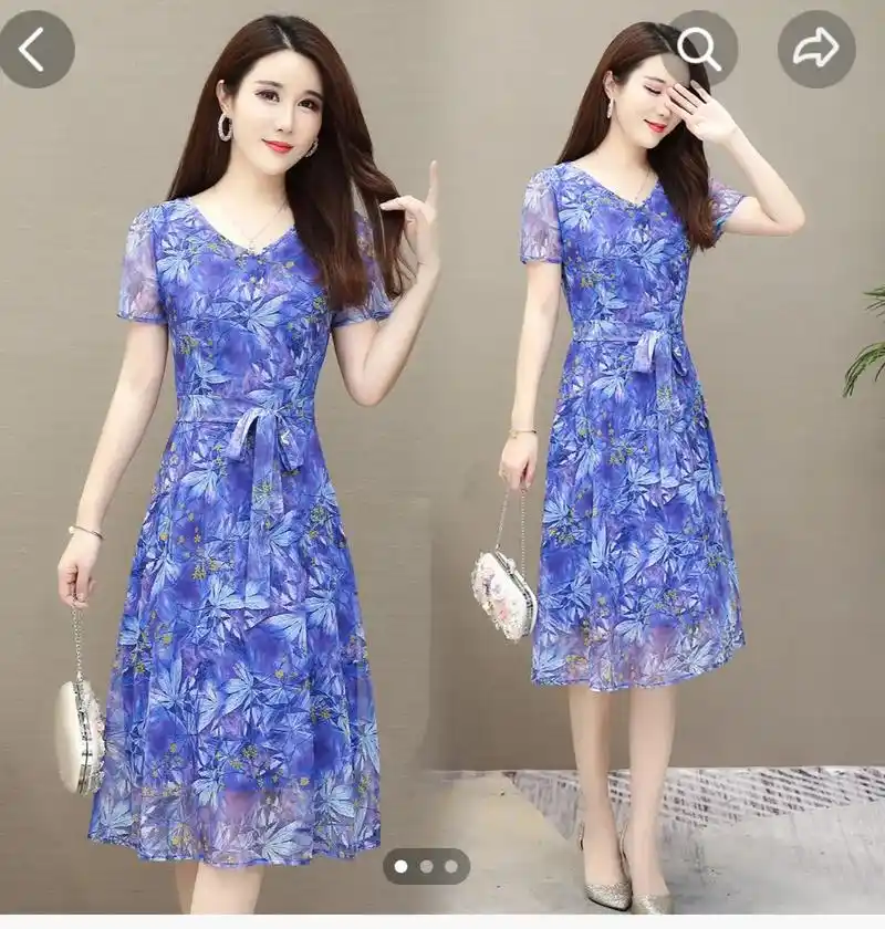 商品2/5 新款连衣裙女夏 妈妈新式旗袍 洋气妈妈连衣裙 1 - 抖音