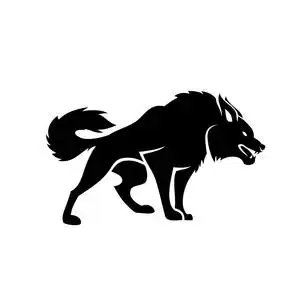 肌肉狼生气的狼剪影照片