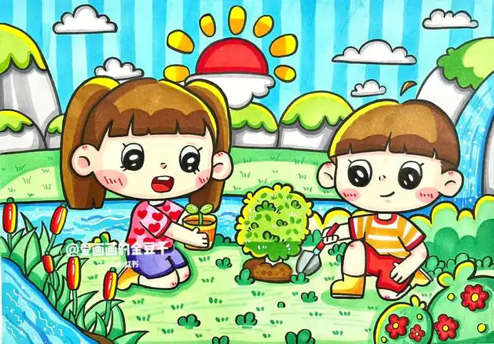植树节活动主题画保护大自然儿童画