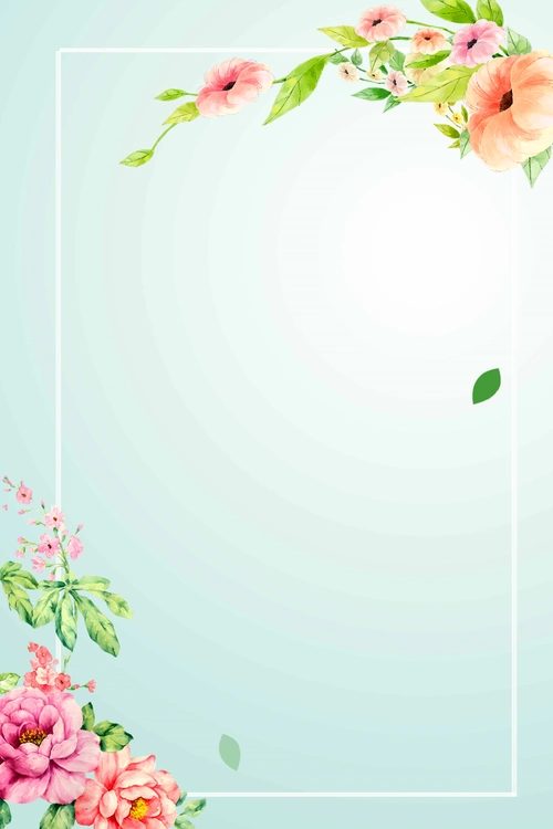 水彩手绘文艺清新花海背景 (1)