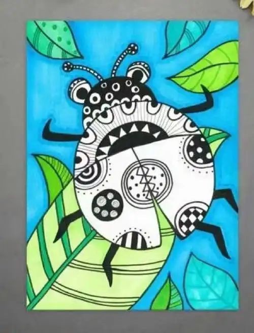 创意美术儿童画  #创意线描  #少儿创意美术