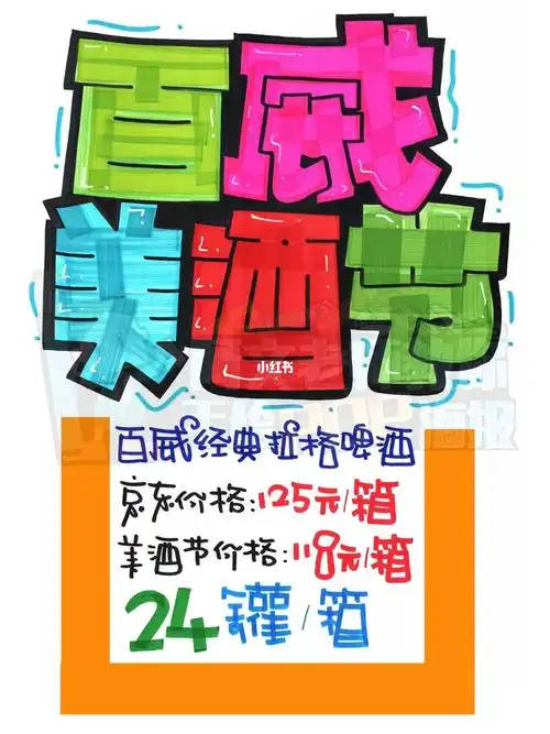 百威美酒节手绘pop海报超市手绘pop海报