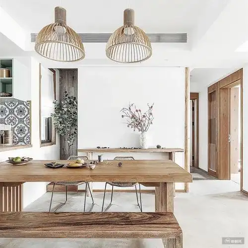 极简原木风格_中式三室两厅两卫_装酷网装修效果图