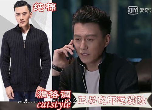 欢乐颂谭宗明靳东同款针织衫男士宽松立领拉链条纹纯棉线衣开衫