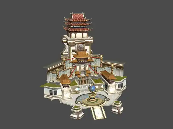 武侠 仙侠 精致场景 宫殿 城楼 建筑群 3d模型